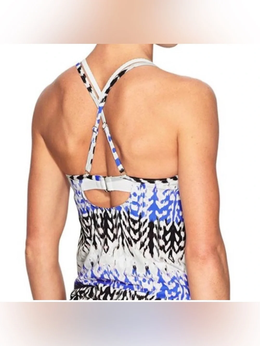 Athleta Kamala Tankini Swim Set Womens Size M Multicolor Ikat Tank & Swim Shorts